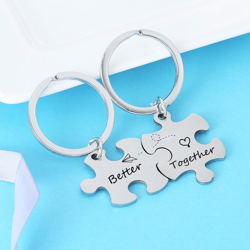 Nimteve Gifts for Couples Boyfriend Gift Girlfriend Keychains For Husband Wife Valentines Day Gift Anniversary Couple Key Chain (Style C) - Image 4